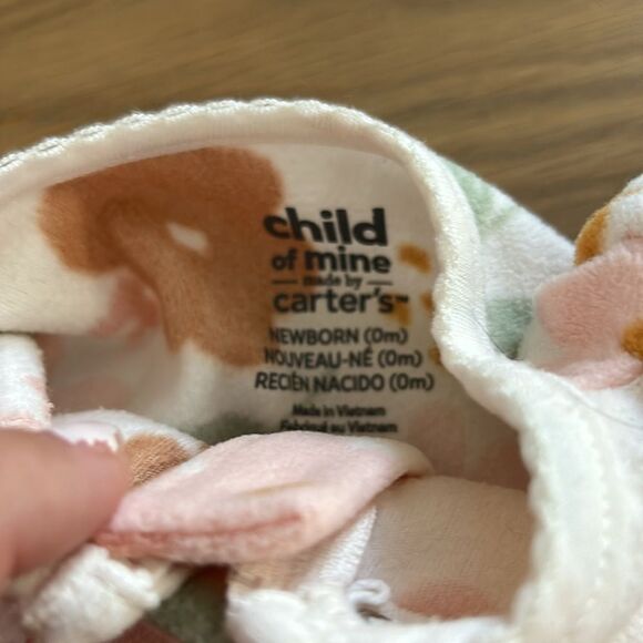 NWOT carters microfleece pajama footie NB - Picture 4 of 4